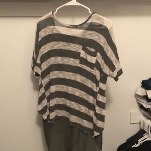 A Green and white top